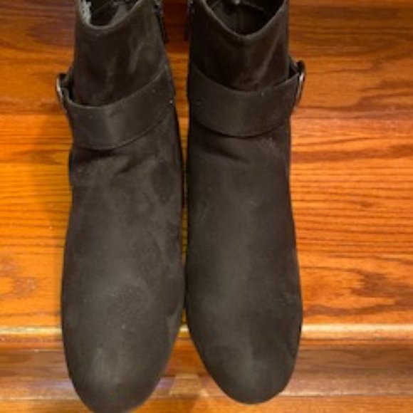 Black Suede Booties SIZE 10 - Picture 1 of 2